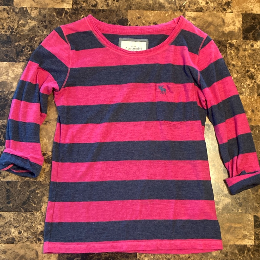 Abercrombie & Fitch 3/4 sleeve striped tee